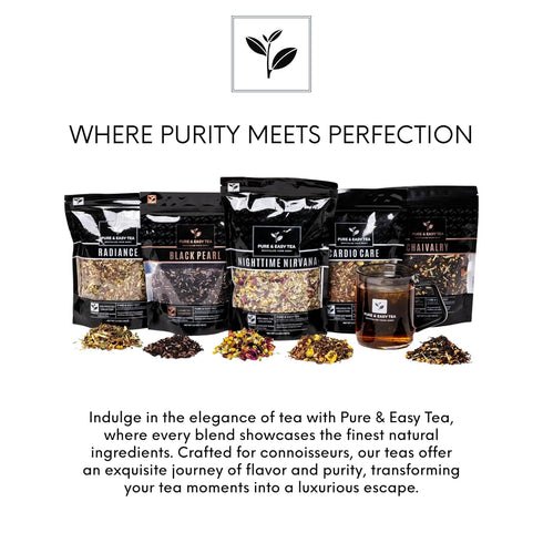 (100g) Pure And Easy Tea, Cardio Care, Herbal Heart & Circulatory Support Tea, Caffeine-Free Multi-Botanical Wellness