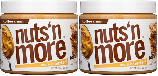 Nuts N More Toffee Crunch Peanut Butter Spread - High Protein, Low
