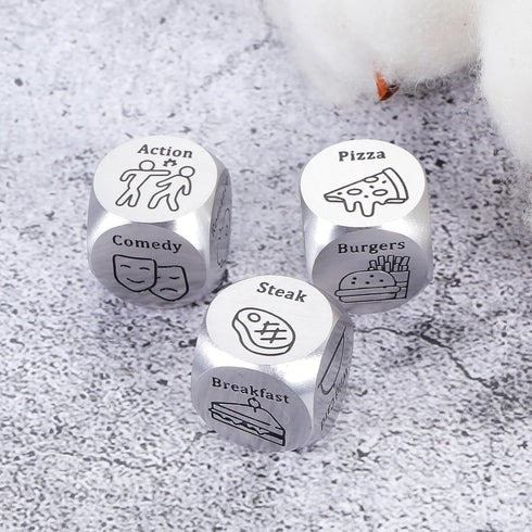Valentines Day Gifts for Her Women, Anniversary Dice Gifts for Her Him Couples Date Night Food Movie Dice Decider Wife