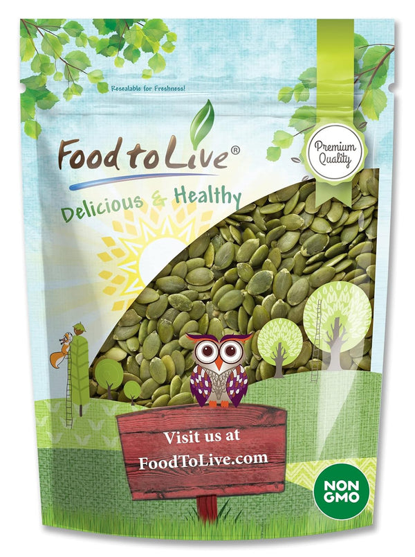 Food to Live - Raw Pepitas, 5 Pounds Pumpkin Seed Kernels, Unsalted,