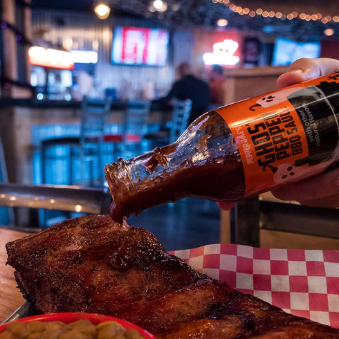 14 (2 Pack) Pepper Joes Ghost Pepper BBQ Sauce Hot and Spicy BBQ with Delicious Flavor Balance Beer Infused Bhut