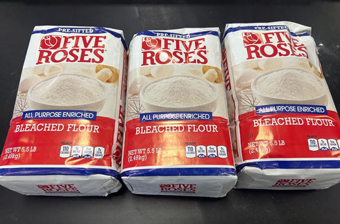 Generic 5.5 lb Pack 3 Five Roses All Purpose Enriched Bleached Flour, Pre-Sifted, Bags
