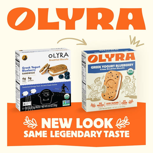 (Pack 24) Olyra Organic Snacks - Sandwich Breakfast Biscuits - Greek Yogurt - Healthy Snacks for Adults and Kids