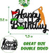 Golf Birthday Cake Topper, Happy Birthday Sign for Sport Themed Party Decorations, Black Glitter Décor