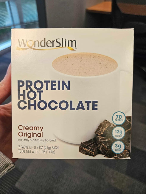 (7ct) Wonderslim Protein Hot Chocolate, Hot Cocoa, Low Sugar, Low Carb, Keto Friendly & Gluten Free