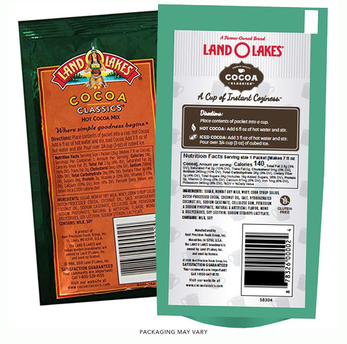 COCOA CLASSICS 1.25-Ounce Packets (Pack 36) Land O Lakes , Mint & Chocolate Hot Cocoa Mix