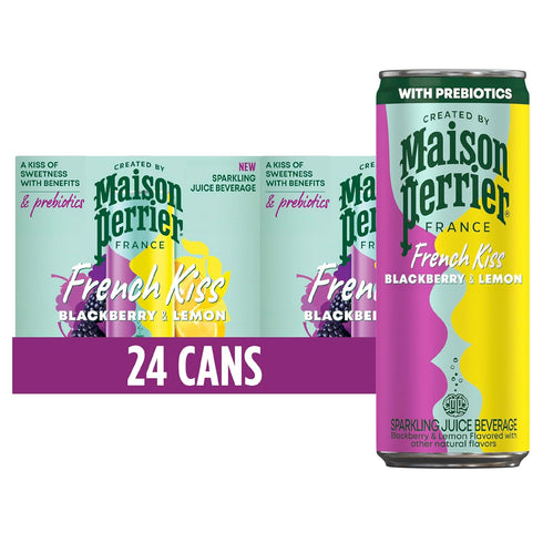 Maison Perrier French Kiss Sweetened Sparkling Juice Beverage, Blackberry & Lemon Flavors