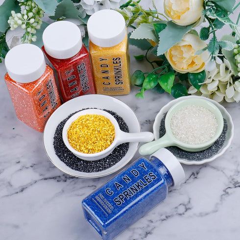 (130g/4.6oz) White Sanding Sugar - Sparkling Sugar Crystals for Baking Decorations - Edible on Cookies, Cupcakes