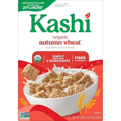 18oz (1 (Pack 4) Kashi Breakfast Cereal, Organic, Whole Grain, Autumn Wheat, Box Box)