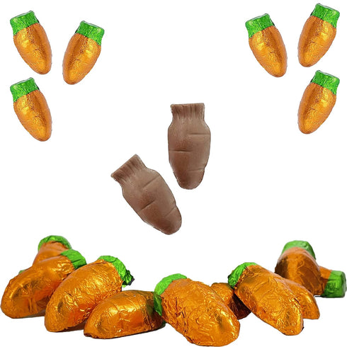 38 (1 Fruidles Easter Chocolate Carrots Bunny Rabbit Treats Milk Chocolate, Individually Wrapped in Orange Foils