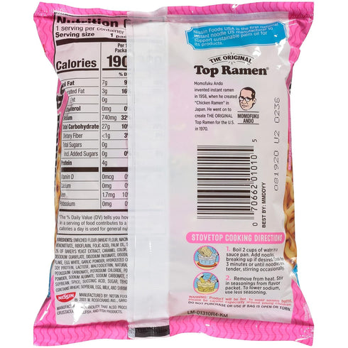 3 oz (Pack 24) Nissin Top Ramen Shrimp Flavor Ramen Noodle Soup