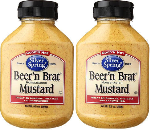 Silver Spring s Mustard, Beer & Brat 9.5oz (Pack of 2)