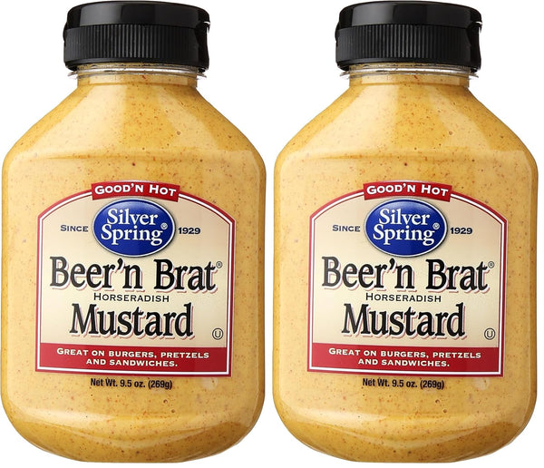 Silver Spring s Mustard, Beer & Brat 9.5oz (Pack of 2)