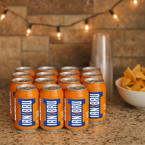 Barr 32 11.1 oz Pack 8 IRN-BRU Original Scottish Sparkling Soda, Citrus Flavored Carbonated Drink - Sparkling Flavored