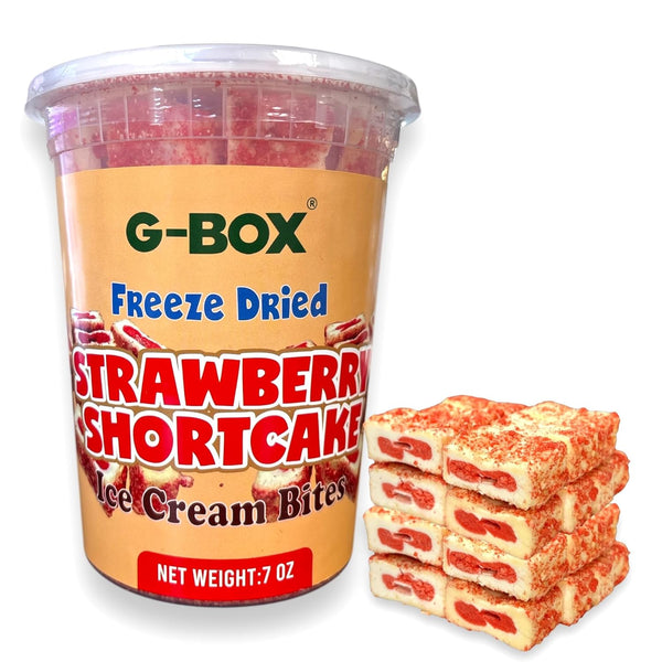 G-BOX Freeze Dried Ice Cream| Crunch Strawberry Shortcake Ice Cream Bites -