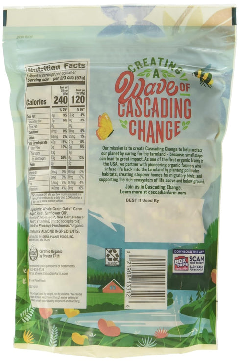 Cascadian Farm 11 (Pack 4) French Vanilla Almond Organic Granola, No Added Sugar, Non GMO, Ounces