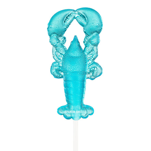 Sparko Sweets Blue Raspberry Lobster Lollipops, 3.5 inches tall Large Candy, Blue,