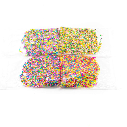 AUEAR 4 Pack Colorful Fake Polymer Sprinkles, Candy Sweets Colors for Fake Cake Dessert Simulation Food, 100g