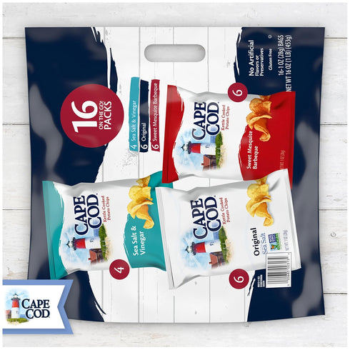 Pack, 1 Oz, 16 Cape Cod Potato Chips Variety Ct