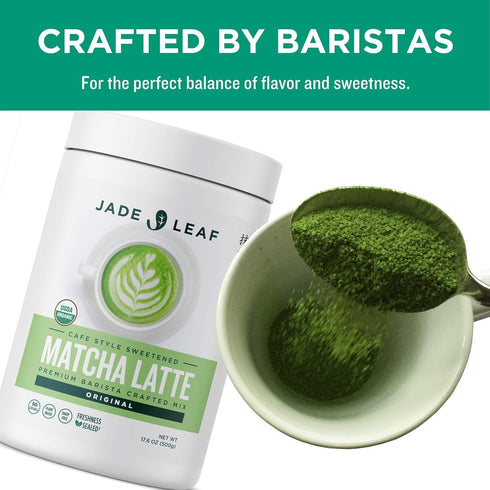 500g 10ct Packs Jade Leaf Matcha Latte Mix Bundle - Canister + Stick - Cafe Style Sweetened Blend - Sweet Matcha Green
