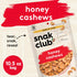 10.5 Snak Club Bags Honey Cashews, Crunchy, Glazed, Gluten-Free, Family Size, Ounce