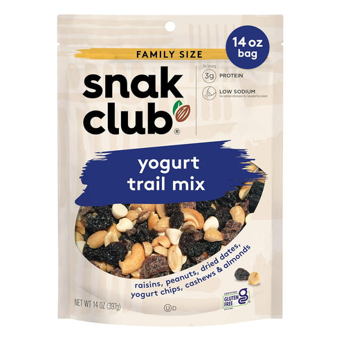 Snak Club Yogurt Trail Mix with Raisins, Peanuts, Dried Dates, Yogurt Chips,
