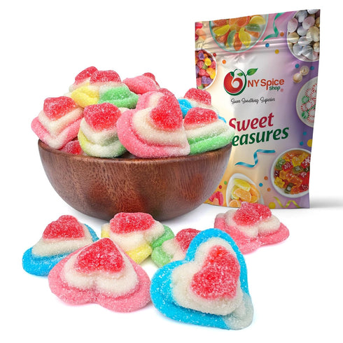NY Spice Shop Rainbow Triple Layered Heart Shaped Gummy Candy - 3