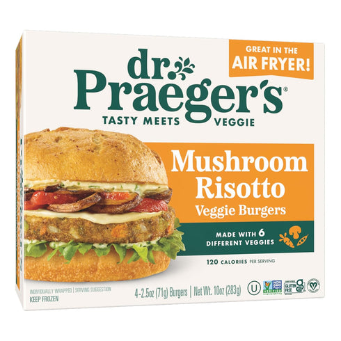 Dr. Praeger's, Mushroom Risotto Veggie Burgers, 2.5 Ounce, 4 Count