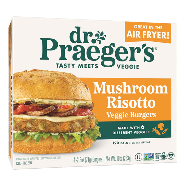 Dr. Praeger's, Mushroom Risotto Veggie Burgers, 2.5 Ounce, 4 Count