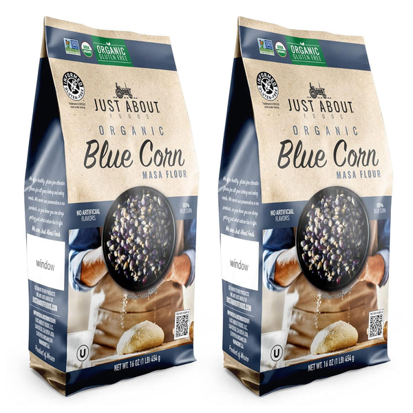 Just About Foods Organic Blue Corn Flour | USDA Organic | Gluten-Free,