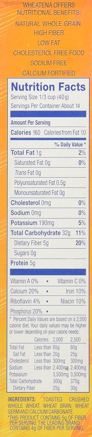 Wheatena 20 oz Pack 6 Toasted Hot Wheat Cereal