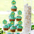 36 Pieces Jungle Style Animal Cupcake Toppers, Gold Glitter Palm Leaves Cake Decorations for Parties