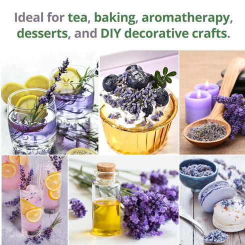 100% 3.53oz (100g), Dried Culinary Lavender Natural Food Grade Lavender Buds Herbs Tea, Edible Lavenders Flowers