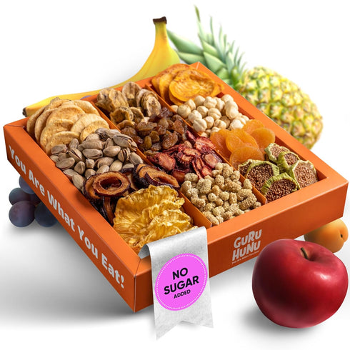GURU HUNU Dried Fruit Gift Baskets, Nuts Gift Basket - Food Gifts