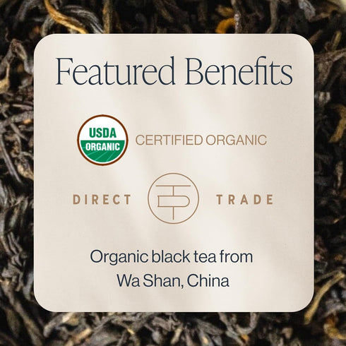 4 12+ Rishi Tea China Breakfast Black Loose Leaf Tea - Organic, Robust & Caffeinated, Enjoy Hot or Iced - Ounces