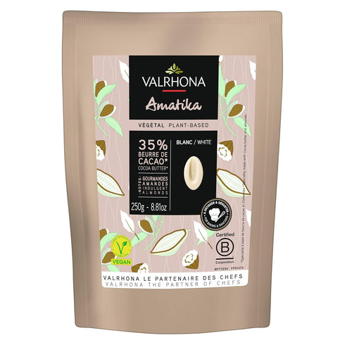 Valrhona - Premium Plant-Based White Chocolate Amatika 35% - French Chocolate Perfect
