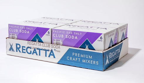 7.5oz, 24 Pacific Sea Salt Club Soda, Regatta Craft Mixers, Zero Calorie, Premium Cocktail Mixer, Case of Sleek Mini