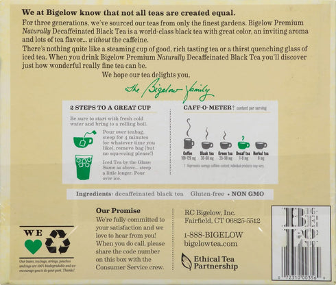 48 Count 48 Bigelow Premium Decaffeinated Blend Black Tea, Contains Individually Wrapped Tea Bags, Decaf Tea