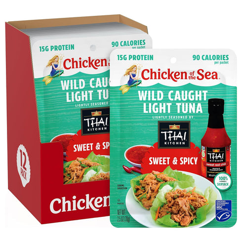 Chicken of the Sea Wild Caught Light Tuna, 2.5 oz. Packets (Box