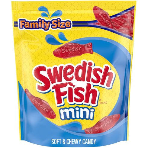 SWEDISH FISH Mini Soft & Chewy Gummy Candy, Family Size, Bulk Candy,
