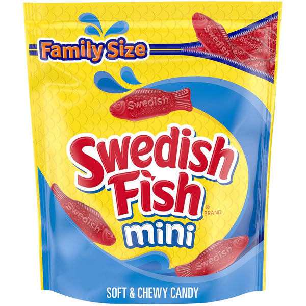 SWEDISH FISH Mini Soft & Chewy Gummy Candy, Family Size, Bulk Candy,