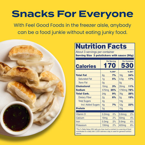 Frozen 10oz Feel Good Foods Potstickers Pork - Gluten Free Potstickers, Umami Tamari Dipping Sauce, Appetizers
