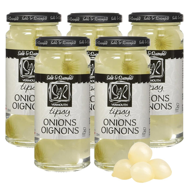 Tipsy Cocktail Onions in Jar with French Vermouth - Pickled Silverskin Onions