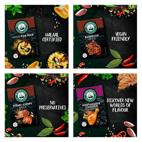 Set 6 Seasoning Spice Piece Variety Roberstons Collection from South Africa, BBQ Rubs, Marinades, Seasonings