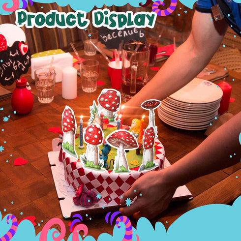 48 Didaey Pieces Mushroom Cupcake Toppers for Mushroom Birthday Party Decorations Supplies Wonderland Party Cake Decor