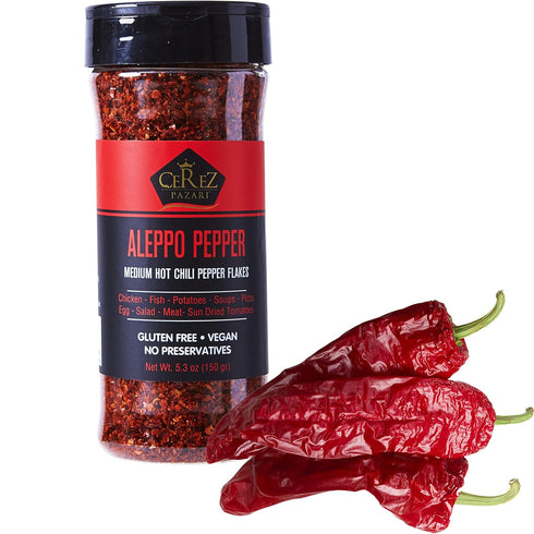 Cerez Pazari Aleppo Pepper Moderate Heat - 150 gr Crushed Turkish Red Chili Pepper