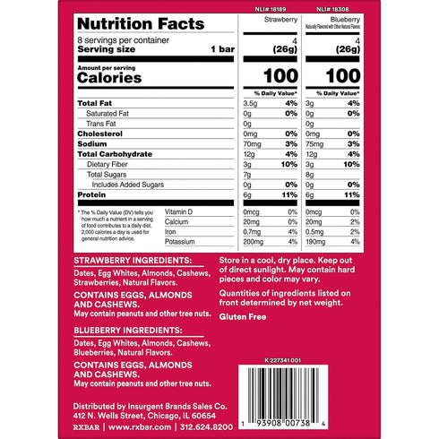 Pack, 7.3oz (8 RXBAR Minis Protein Bars, Protein Snack Bars, Variety Box Bars)