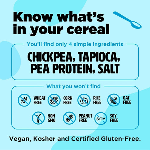 8g 3g 6-Pack Three Wishes Grain-Free Protein Breakfast Cereal - Protein and Fiber - Healthy, Zero-Sugar Breakfast