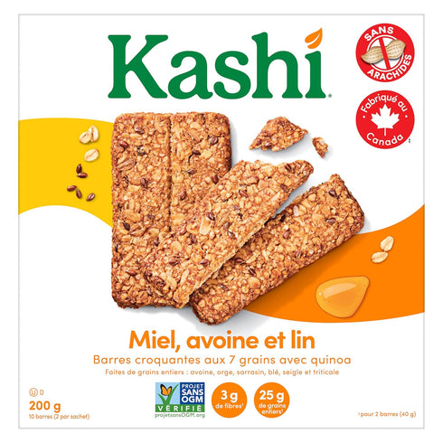 Kashi 7 Grain Honey Oat Flax with Quinoa - 10 Bars, 200g/7.1oz, Canadian