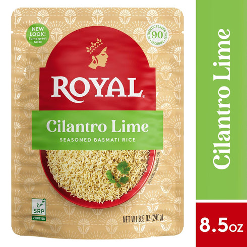 8.5 oz (Pack 6) Royal Cilantro Lime Basmati Rice - Ready to Heat Microwavable Pouch